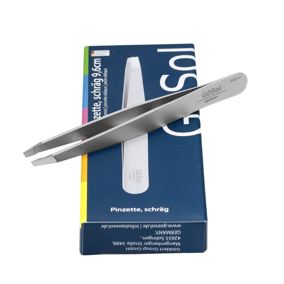 GöSol Professional Slanted Tweezers – Precision Plucking, No Hair Breakage, Gentle on Skin