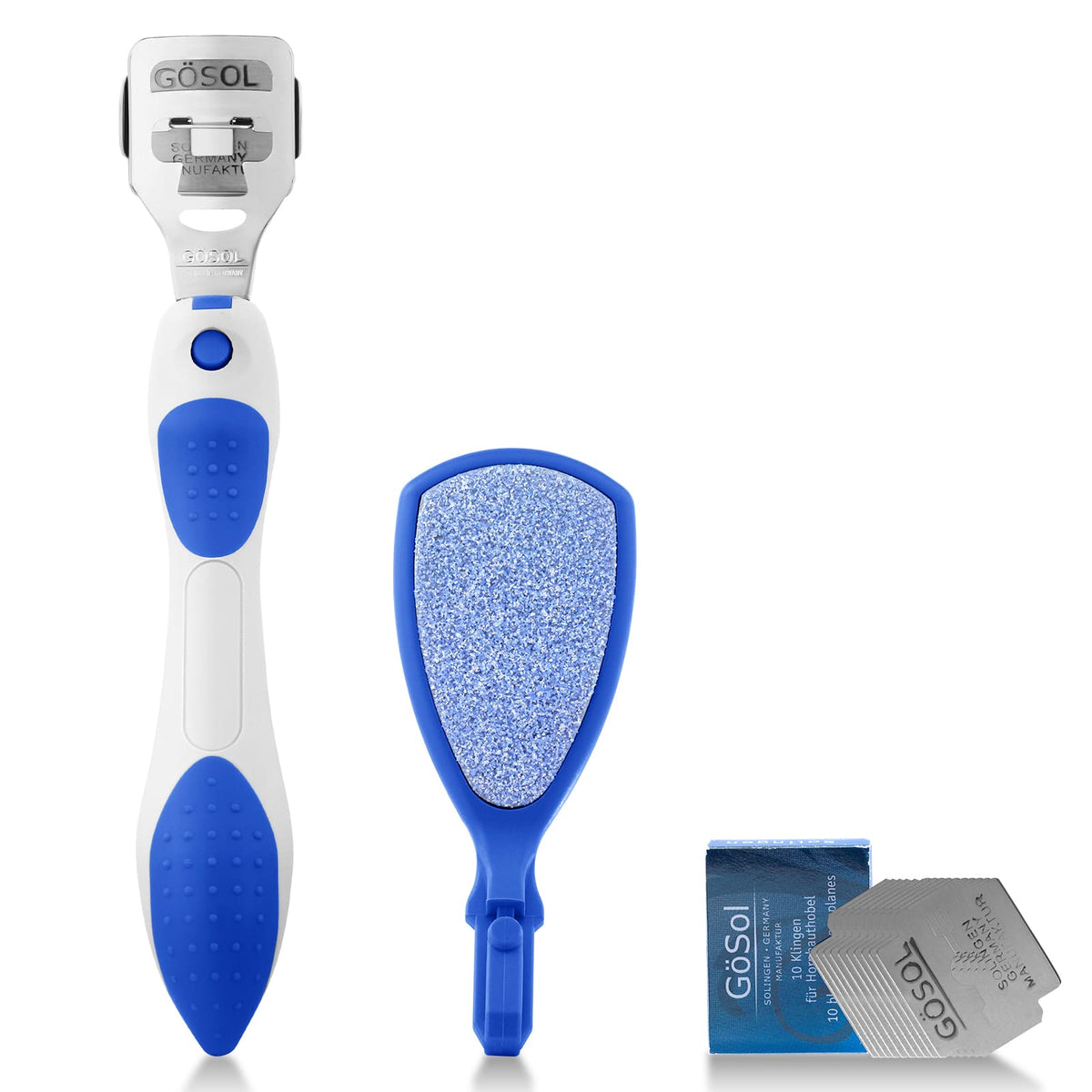 GöSol Foot Callus Remover Set – Foot File with 10 Replacements, Removes Hard & Dead Skin