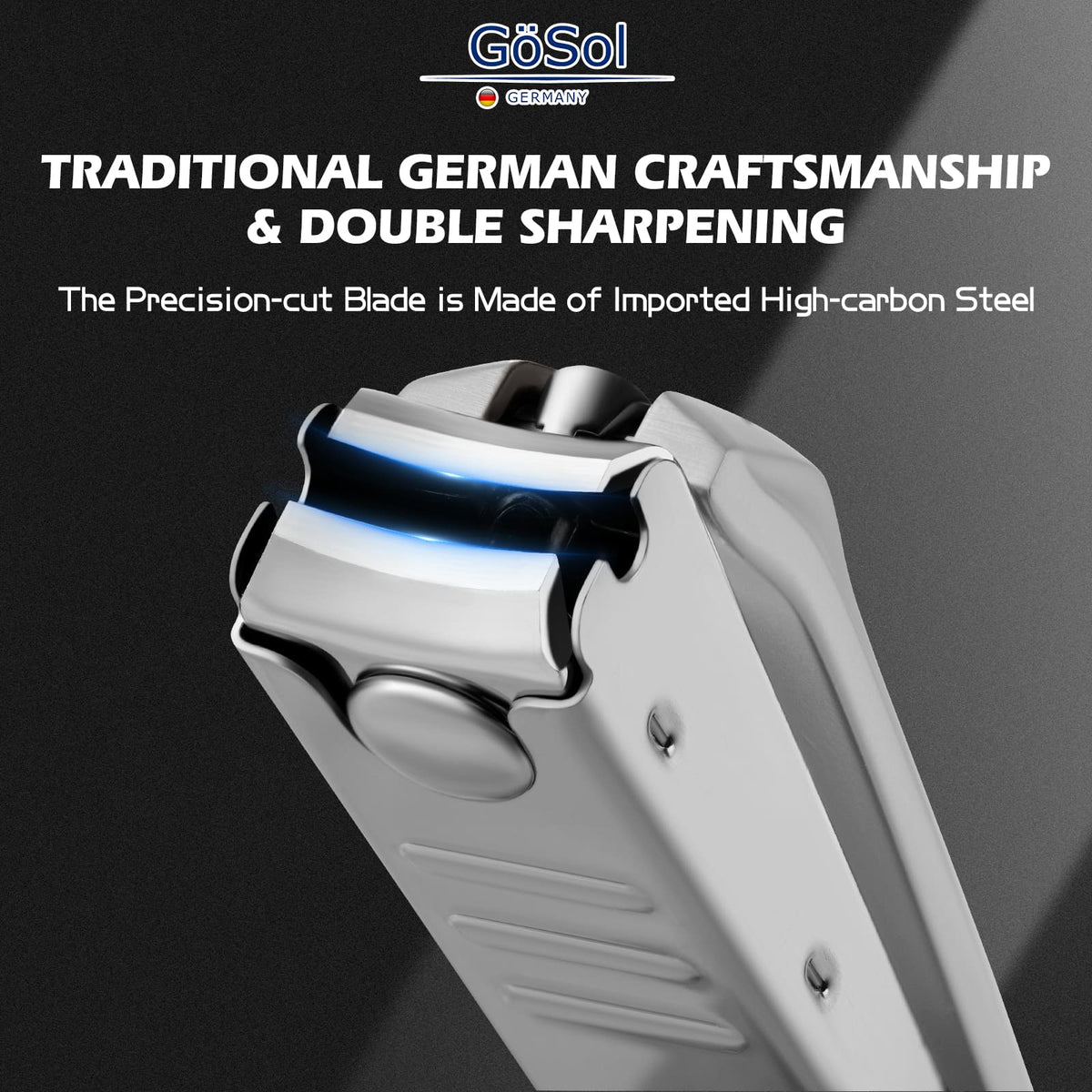 GöSol Anti-Splash Nail Clippers – Carbon Steel, Sharp Curved Blades, Nail Catcher, Secure Grip, Silver