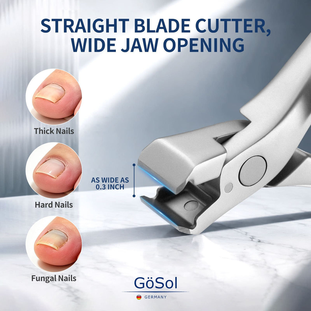 GöSol Pro Professional Heavy-Duty Nail Clipper – Large Opening for Thick, Hard Nails