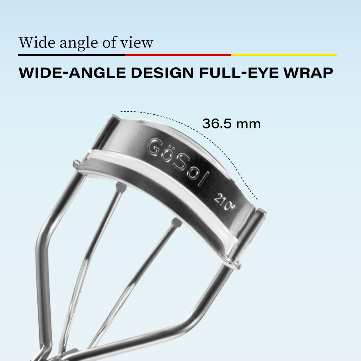 GöSol EyeLash Curler – Stainless Steel, Wide-Angle, No Pinching, Plastic Case