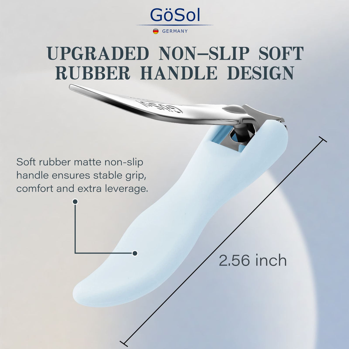 GöSol Anti-Splash Nail Clippers – Sharp Curved Blades, Detachable Catcher, Soft Anti-Slip Handle