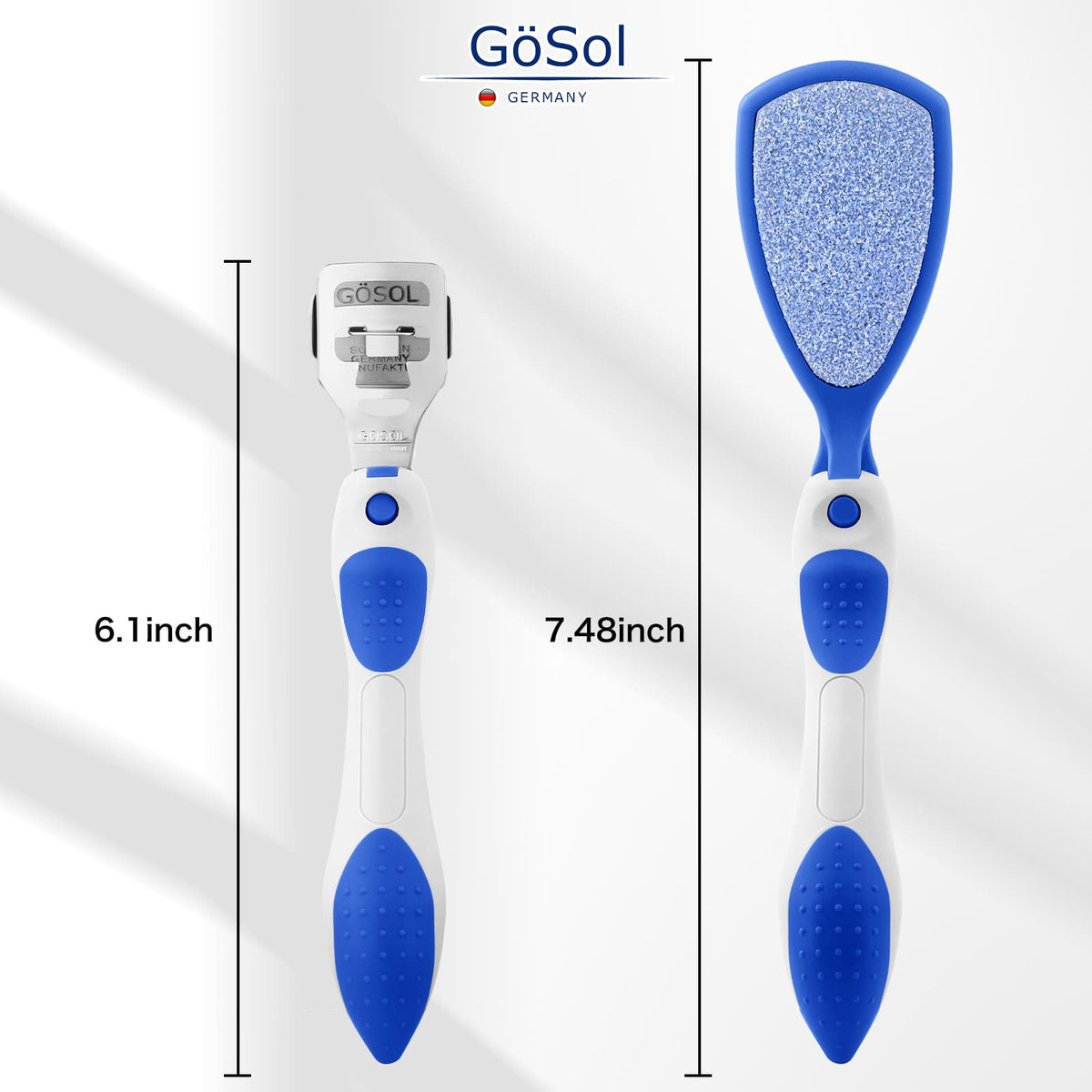 GöSol Foot Callus Remover Set – Foot File with 10 Replacements, Removes Hard & Dead Skin