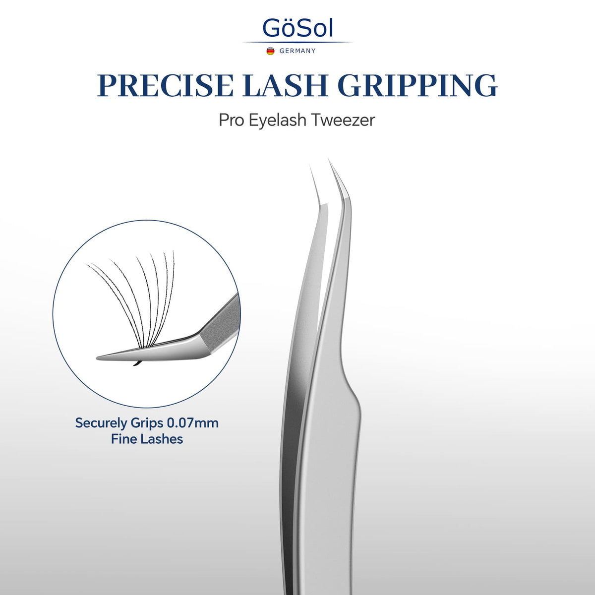 GöSol Pro Precision Eyelash Tweezers – Flower Tip, Zero-Gap Closure