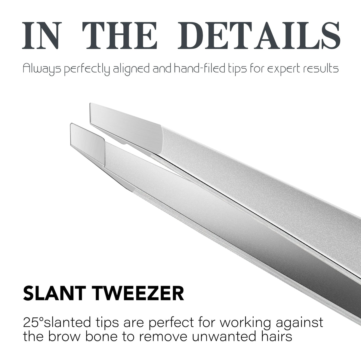 GöSol Professional Slanted Tweezers – Precision Plucking, No Hair Breakage, Gentle on Skin