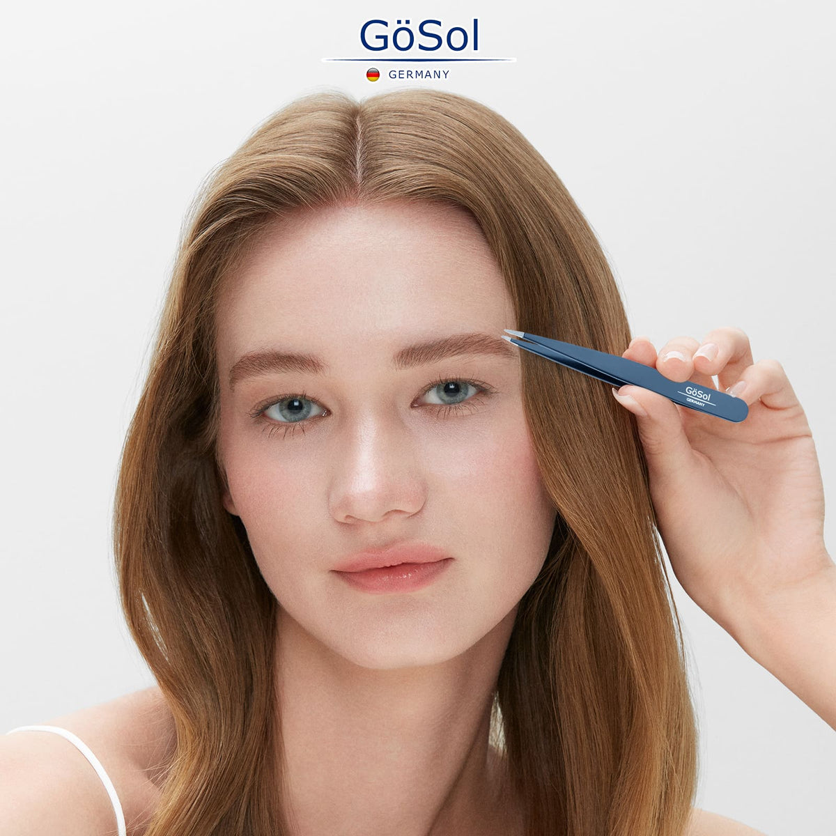 GöSol Tweezers Set, 4-Piece Professional Eyebrow Tweezer for Facial Hair