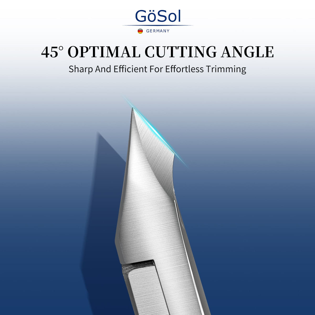 GöSol Pro Cuticle Trimmer – Stainless Steel, 3 Jaw Options, Ergonomic Curved Handle, Ultra-Sharp, Black Case