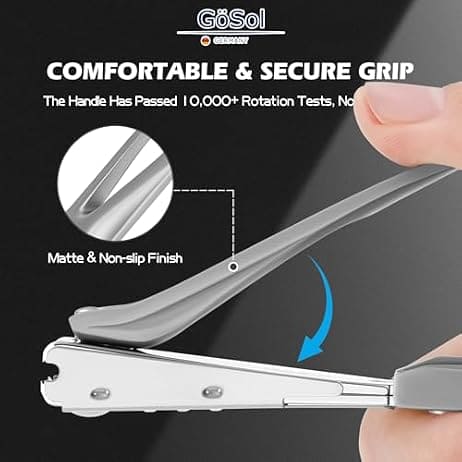 GöSol Nail Clippers Anti Splash Fingernail Cutter, Carbon Steel, Sharp Blades