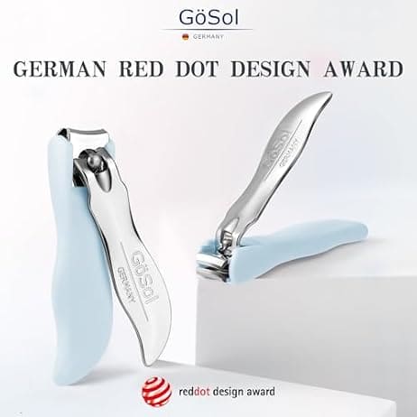 GöSol Nail Clippers, 2PCS Nail Cutter Set in A Storage Bag, Premium Carbon Steel
