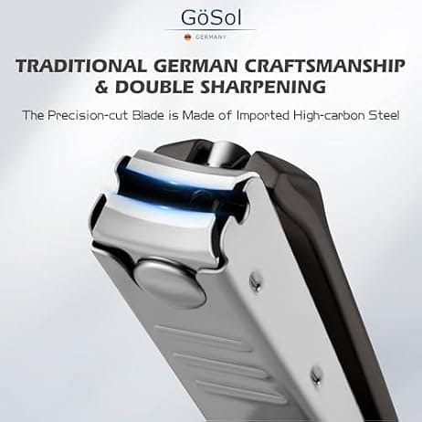 GöSol Nail Clippers Anti Splash Fingernail Cutter, Carbon Steel, Sharp Blades