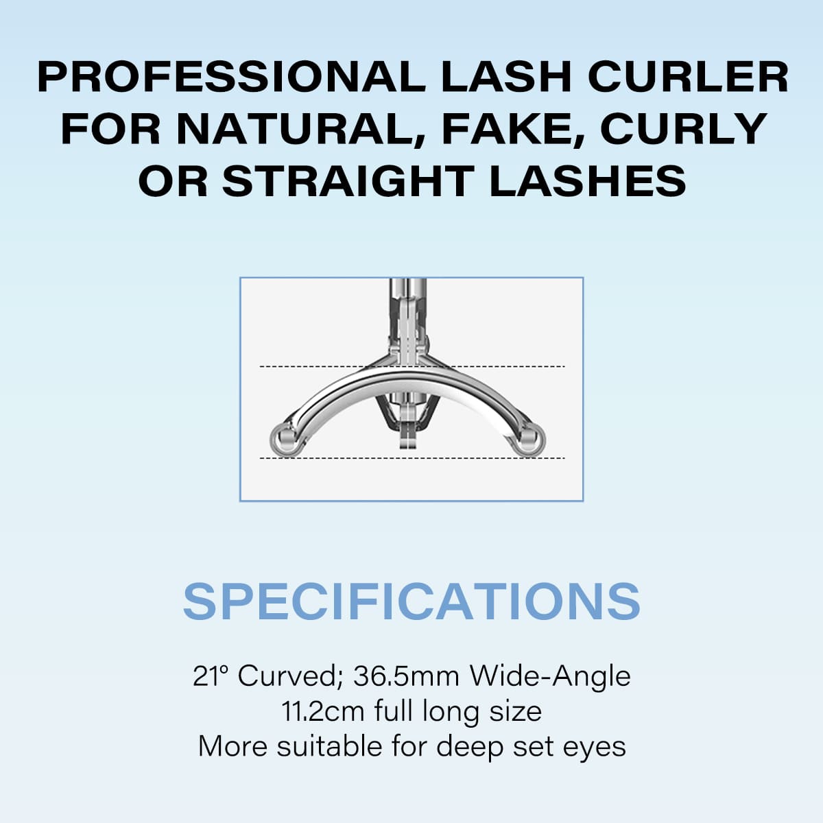 GöSol EyeLash Curler – Stainless Steel, Wide-Angle, No Pinching, Plastic Case