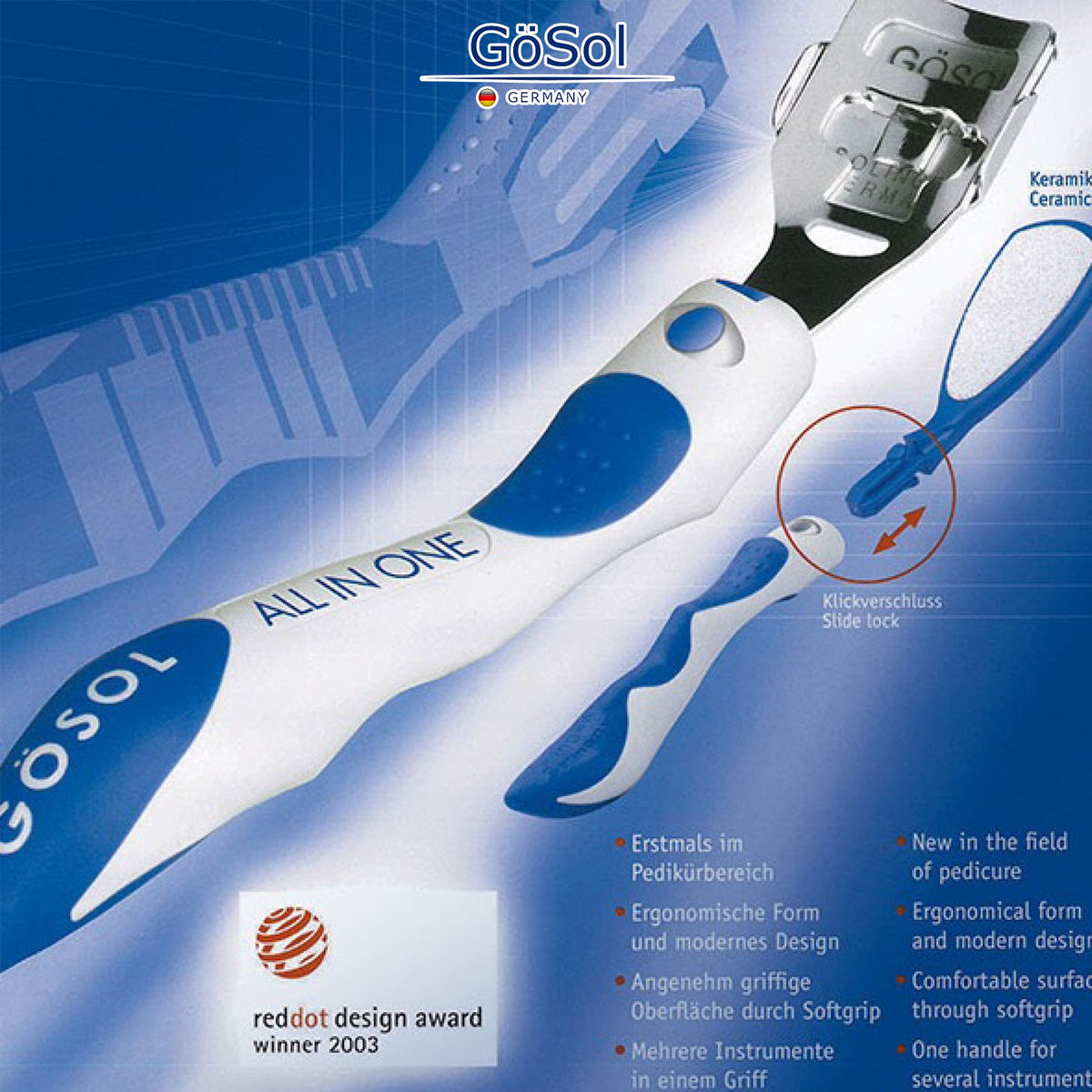 GöSol Foot Callus Remover Set – Foot File with 10 Replacements, Removes Hard & Dead Skin