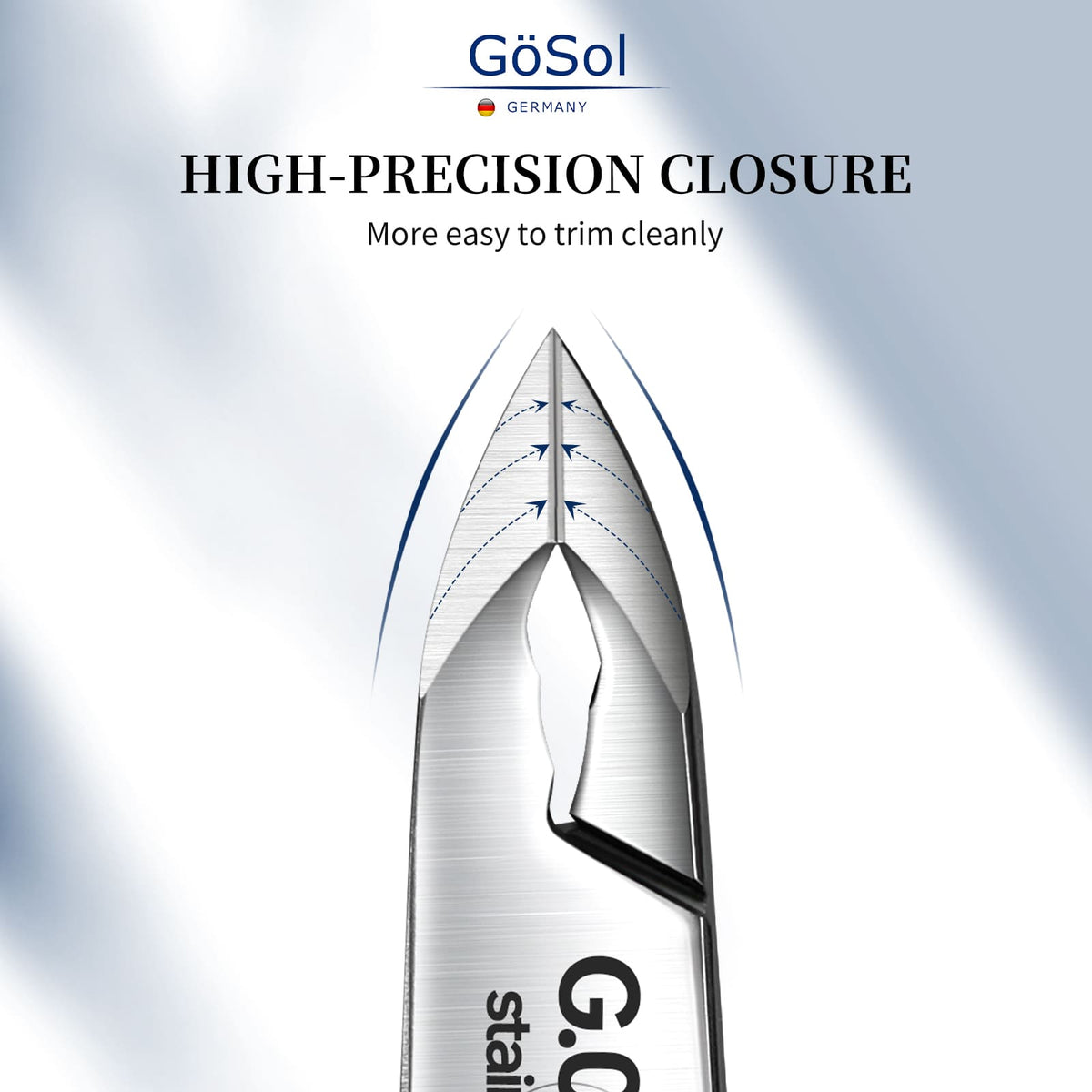 GöSol Pro Cuticle Trimmer – Stainless Steel, 3 Jaw Options, Ergonomic Curved Handle, Ultra-Sharp, Black Case
