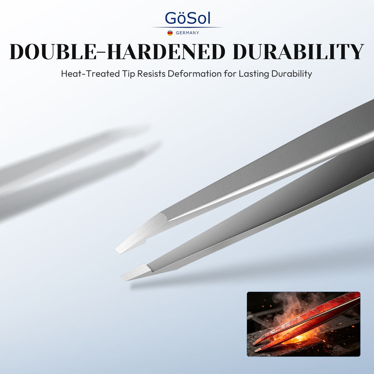 GöSol GöSol Blackhead Tweezers – Safe Blackhead Removal, Nose & Face, Stainless Steel