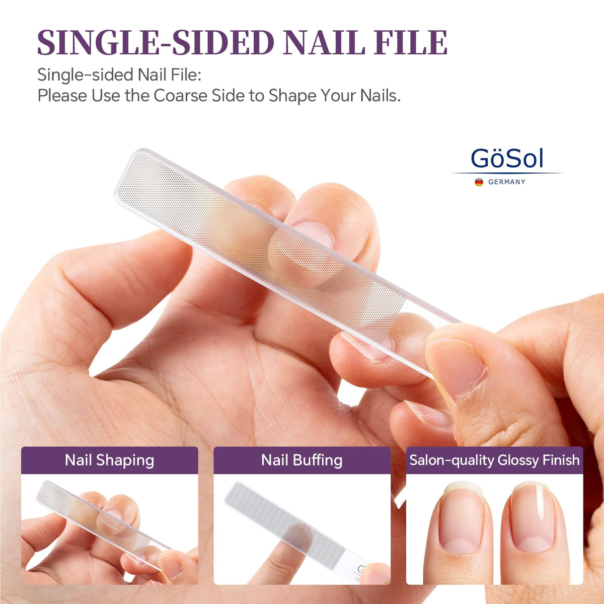GöSol Nail Clippers Complete 3-Piece Nail Care Set