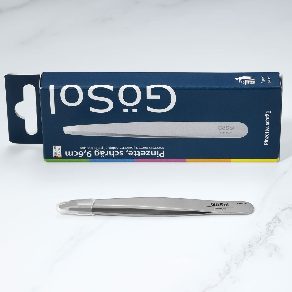 GöSol Professional Slanted Tweezers – Precision Plucking, No Hair Breakage, Gentle on Skin