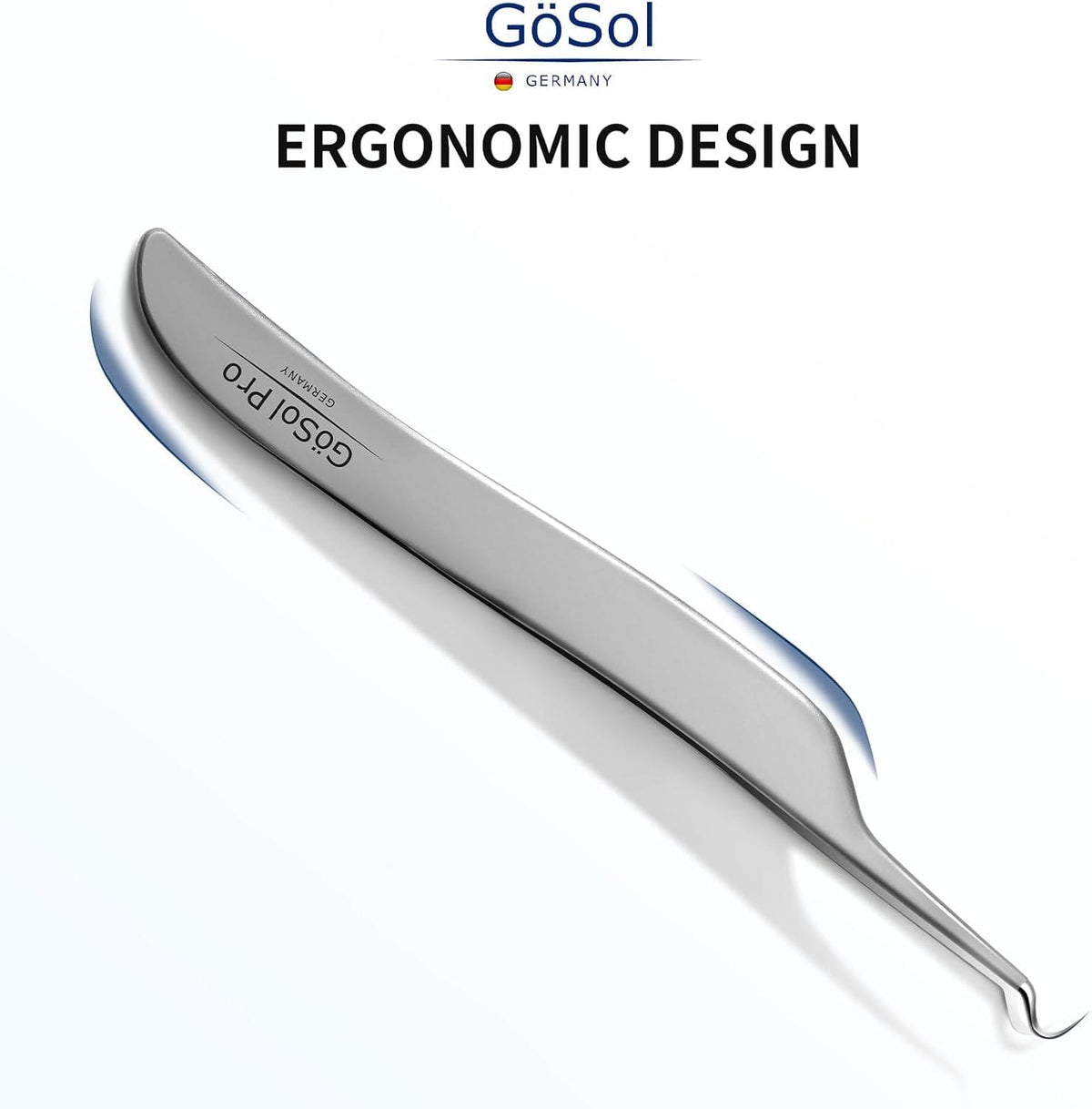 GöSol Pro Blackhead Tweezers – Curved Precision Tip, Stainless Steel, Comedone & Ingrown Hair Removal