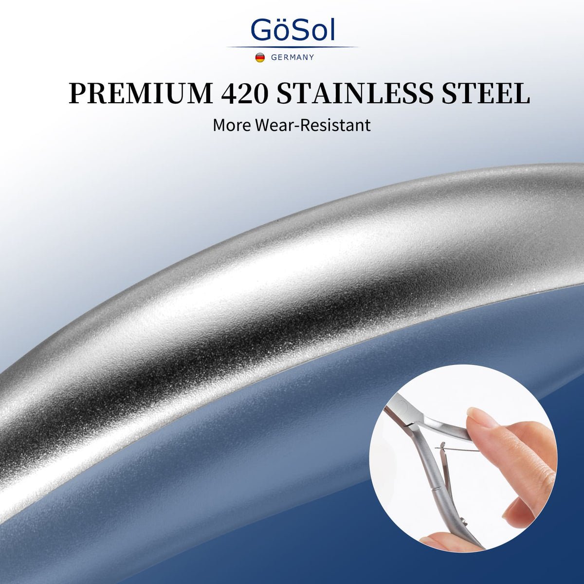GöSol Pro Cuticle Trimmer – Stainless Steel, 3 Jaw Options, Ergonomic Curved Handle, Ultra-Sharp, Black Case