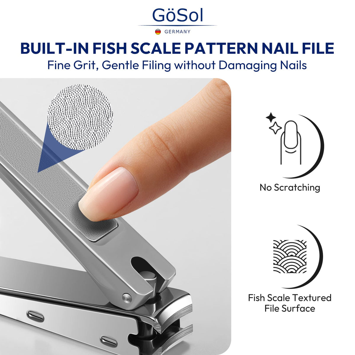 GöSol Nail Clipper Self-Collecting Anti-Splash Design Keeps Nail Clippings Contained, No Mess, Large