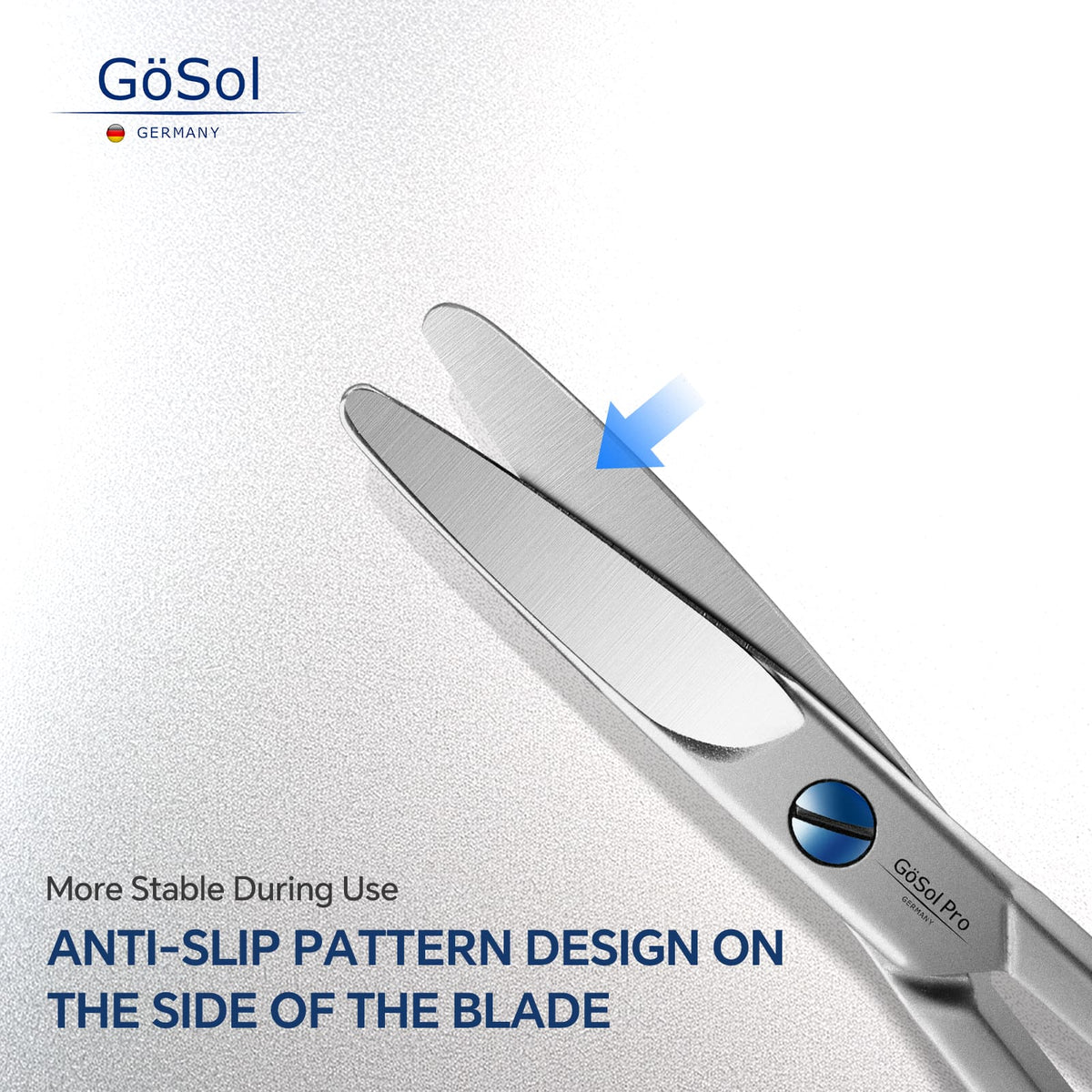 GöSol Eyebrow Scissors – Rounded Safety Tips, 25° Angled Design, 420 Stainless Steel, Orange Leather Case