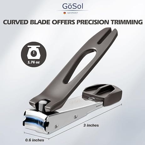 GöSol Nail Clippers Anti Splash Fingernail Cutter, Carbon Steel, Sharp Blades