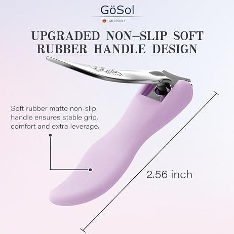 GöSol Nail Clippers, 2PCS Nail Cutter Set in A Storage Bag, Premium Carbon Steel