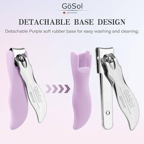 GöSol Nail Clippers, 2PCS Nail Cutter Set in A Storage Bag, Premium Carbon Steel