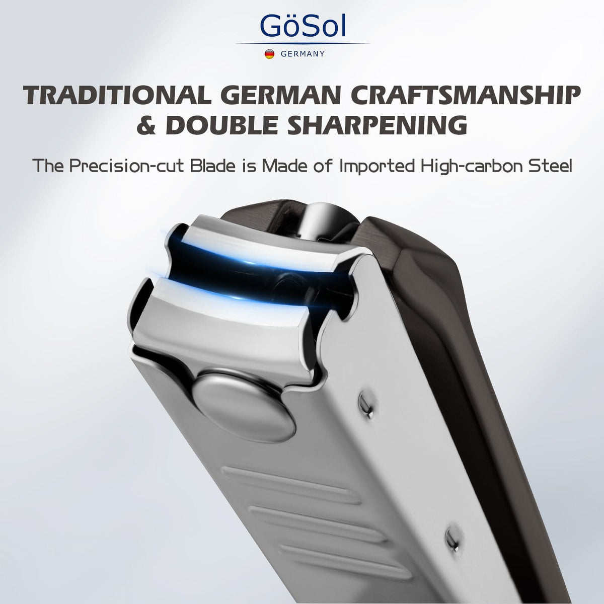 GöSol Anti-Splash Nail Clippers – Carbon Steel, Sharp Curved Blades, Nail Catcher, Secure Grip, Dark Gray