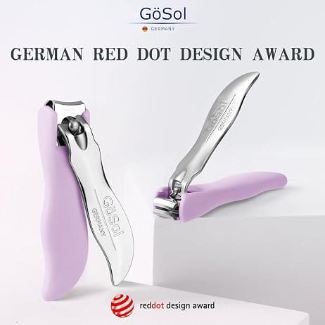 GöSol Nail Clippers, 2PCS Nail Cutter Set in A Storage Bag, Premium Carbon Steel