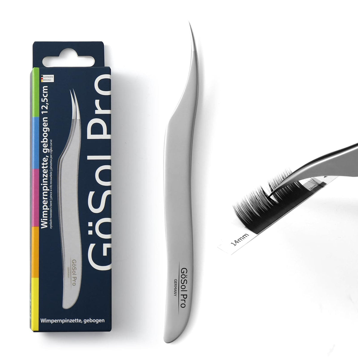 GöSol Pro Lash Tweezers – Dolphin Isolation, High Precision, 420 Stainless Steel, for Lash Extensions, Volume & Classic Lashes