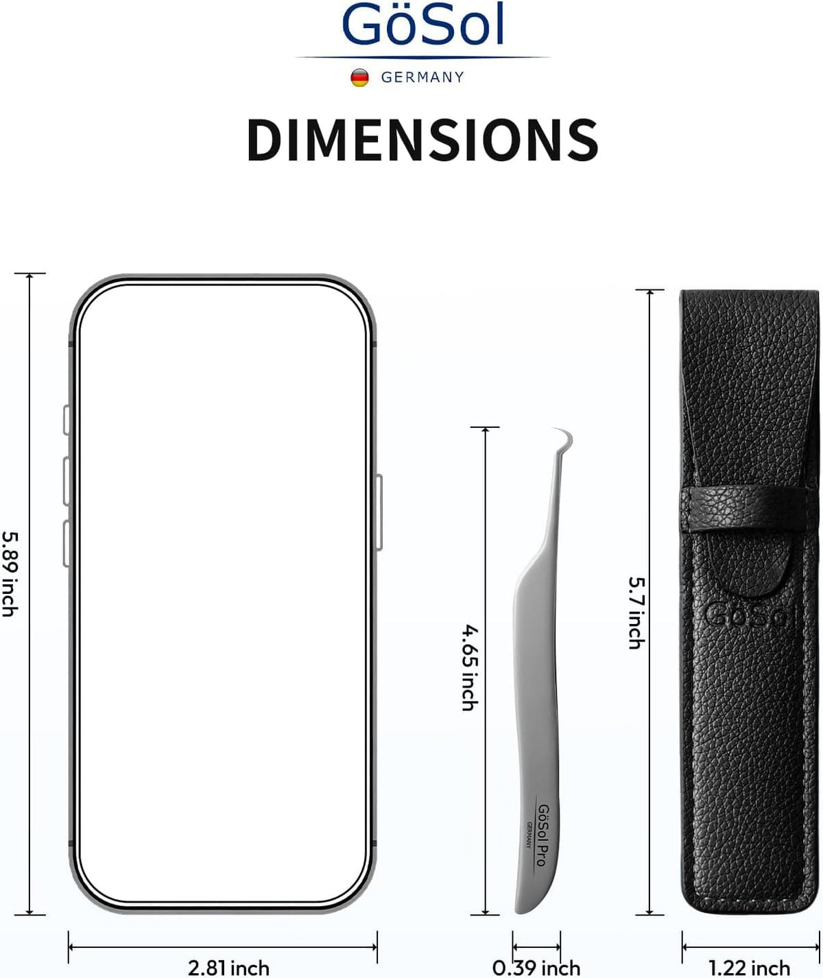 GöSol Pro Blackhead Tweezers – Curved Precision Tip, Stainless Steel, Comedone & Ingrown Hair Removal