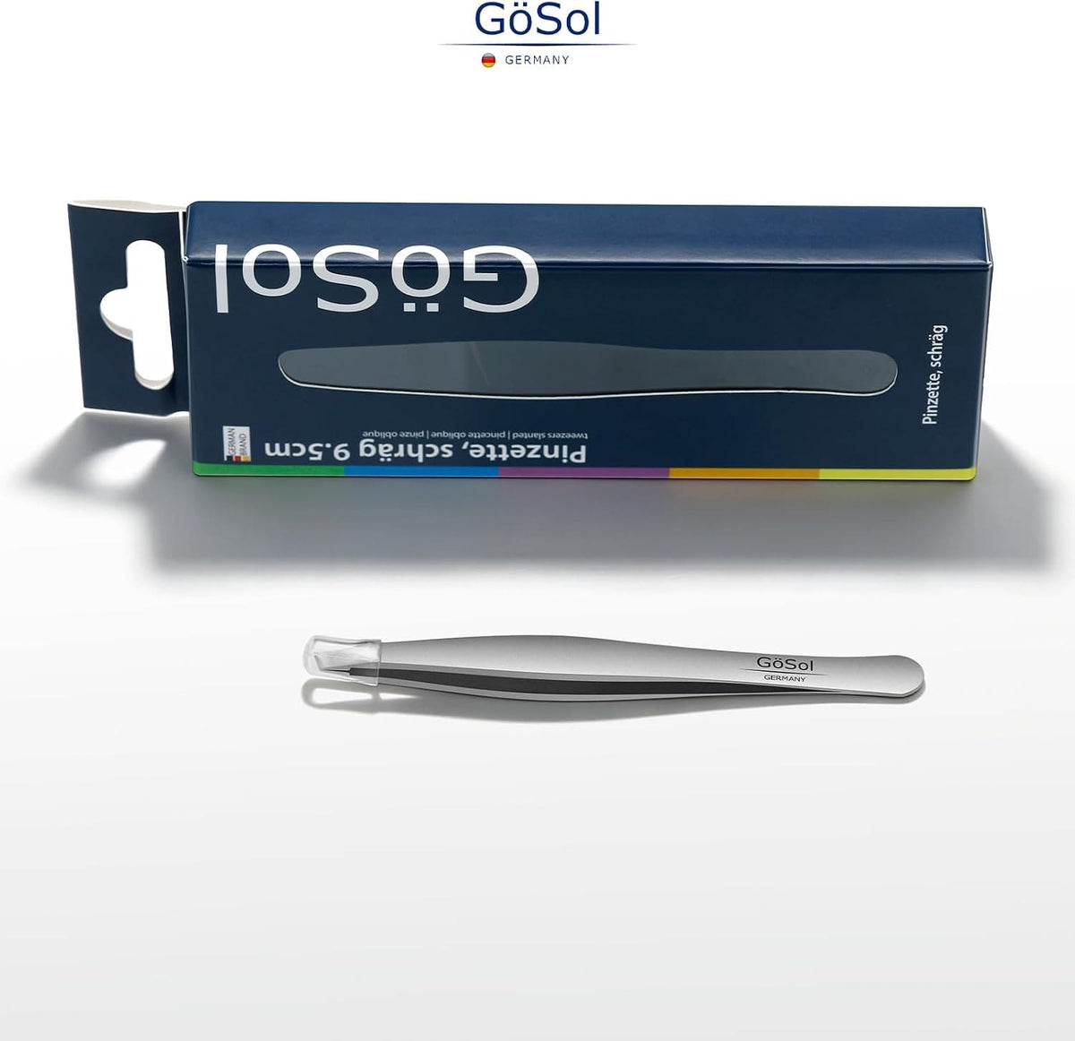GöSol Professional Slant Tweezers – Precision Eyebrow Plucking, No Hair Breakage, Gentle on Skin