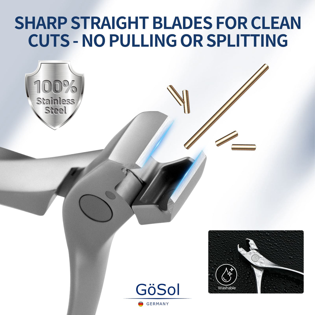 GöSol Pro Professional Heavy-Duty Nail Clipper – Large Opening for Thick, Hard Nails