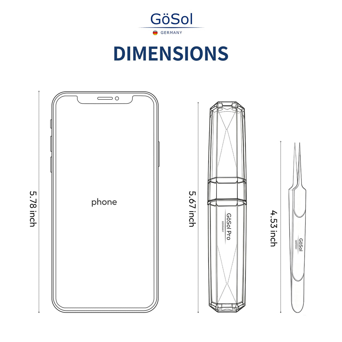 GöSol Pro Blackhead Tweezers – Needle Point Tip for Nose & Face, Comedone & Ingrown Hair Removal, Storage Box