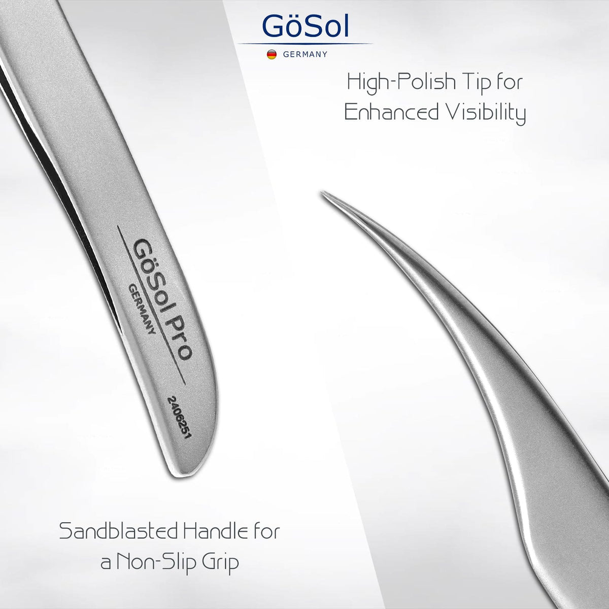 GöSol Pro Lash Tweezers – Dolphin Isolation, High Precision, 420 Stainless Steel, for Lash Extensions, Volume & Classic Lashes