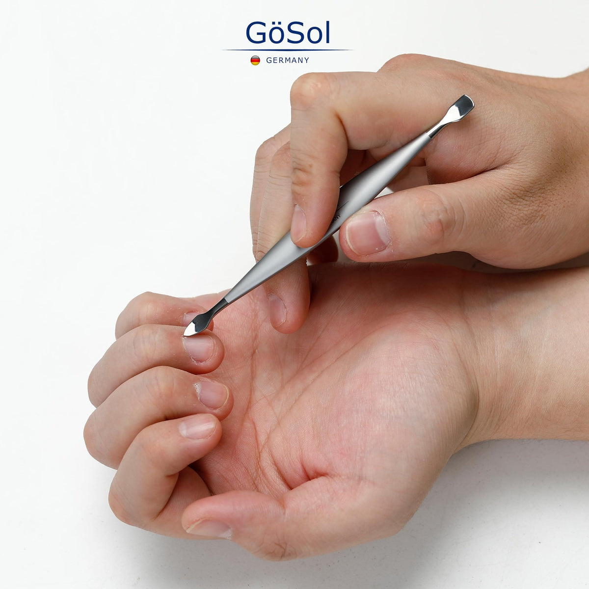 GöSol Pro Cuticle Pusher – Double-Ended Stainless Steel Cuticle Remover & Manicure Tool