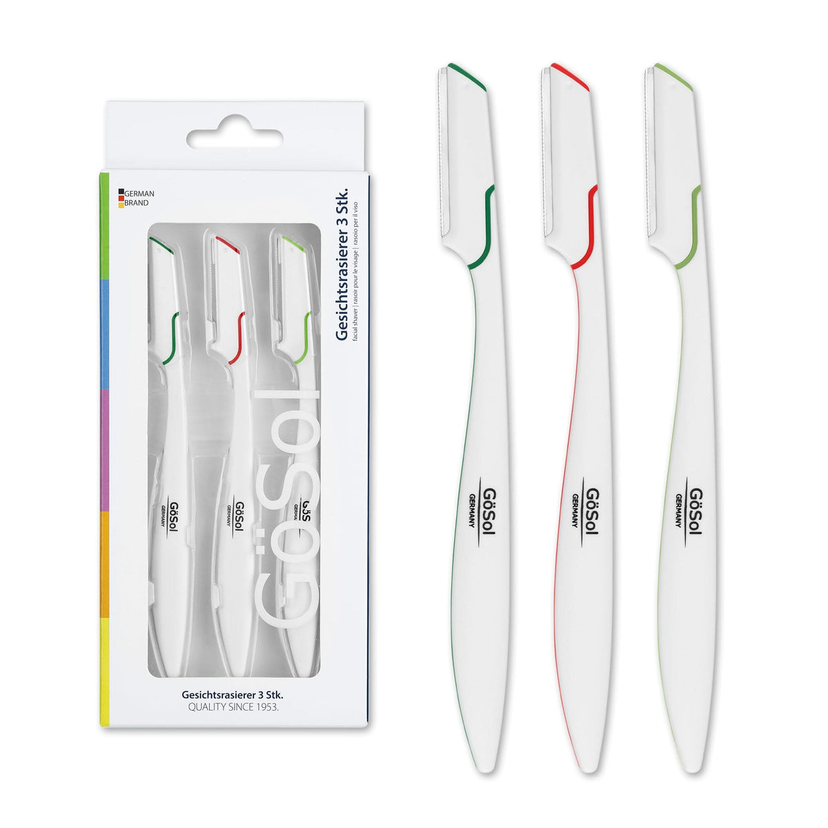 GöSol Dermaplaning Razors Set – 3-Piece Japanese Blades, Exfoliating & Reusable