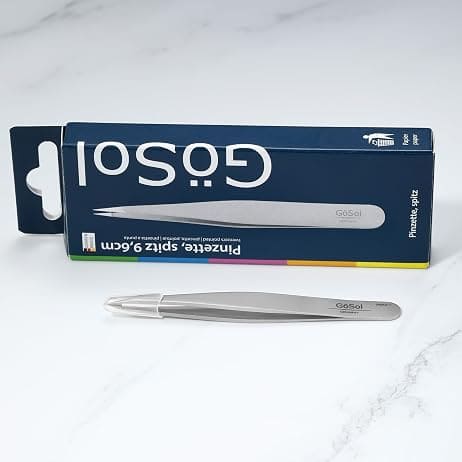 GöSol Professional Pointed Tweezers – Fine Point, 420 Stainless Steel, Facial & Ingrown Hair Removal