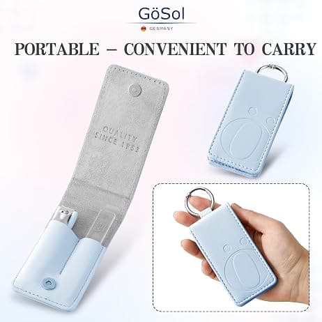 GöSol Nail Clippers, 2PCS Nail Cutter Set in A Storage Bag, Premium Carbon Steel