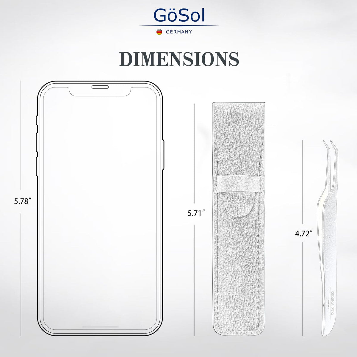 GöSol Pro Blackhead Tweezers – Precision Slant Tip for Nose & Face, Ingrown Hair Removal, Black Leather Case