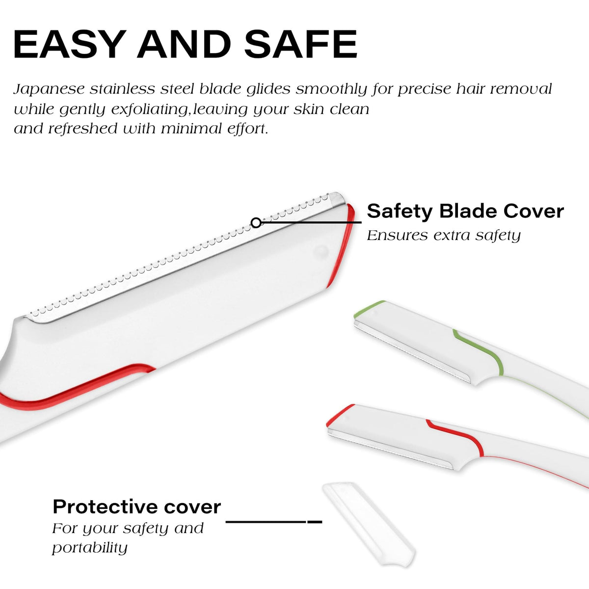 GöSol Dermaplaning Razors Set – 3-Piece Japanese Blades, Exfoliating & Reusable