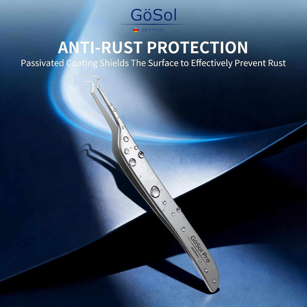 GöSol Pro Blackhead Tweezers – Curved Precision Tip, Stainless Steel, Comedone & Ingrown Hair Removal
