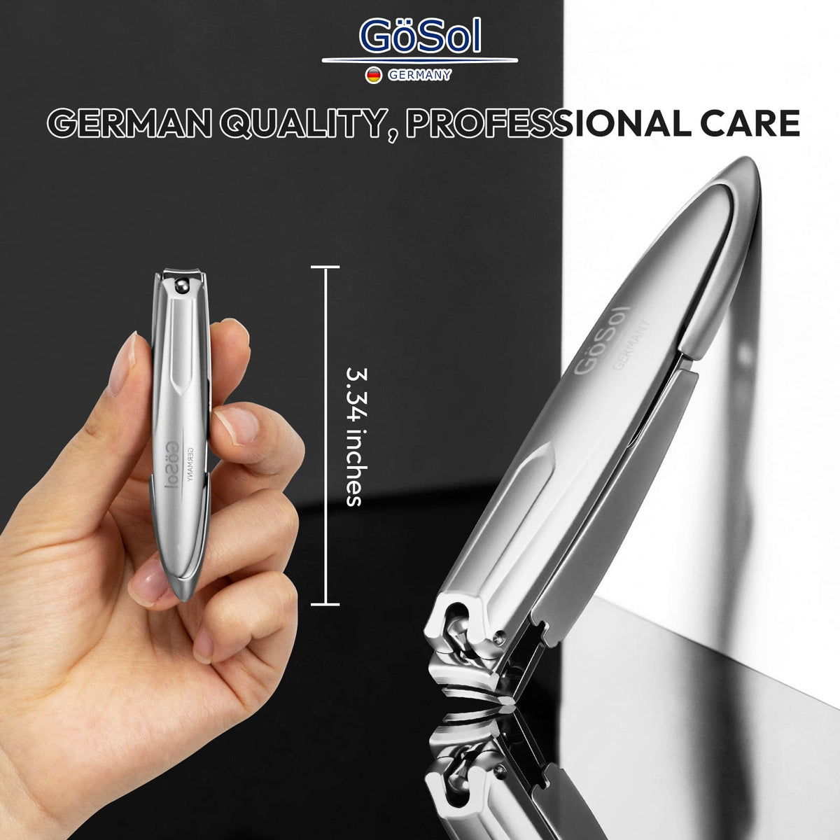 GöSol Nail Clipper Self-Collecting Anti-Splash Design Keeps Nail Clippings Contained, No Mess, Large