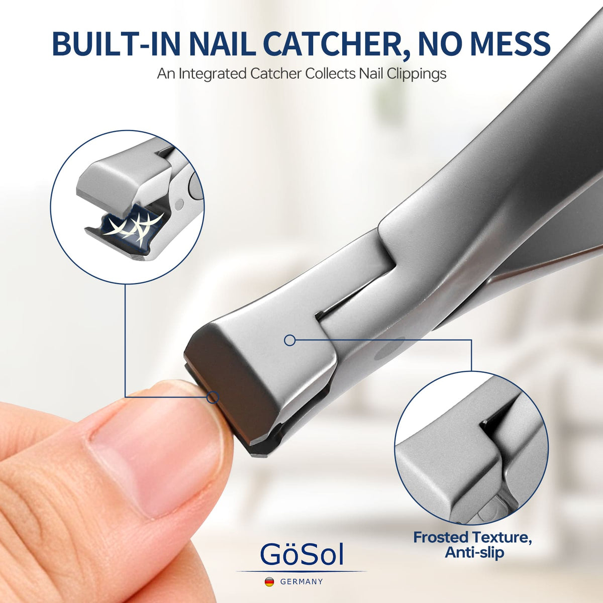 GöSol Pro Professional Heavy-Duty Nail Clipper – Large Opening for Thick, Hard Nails