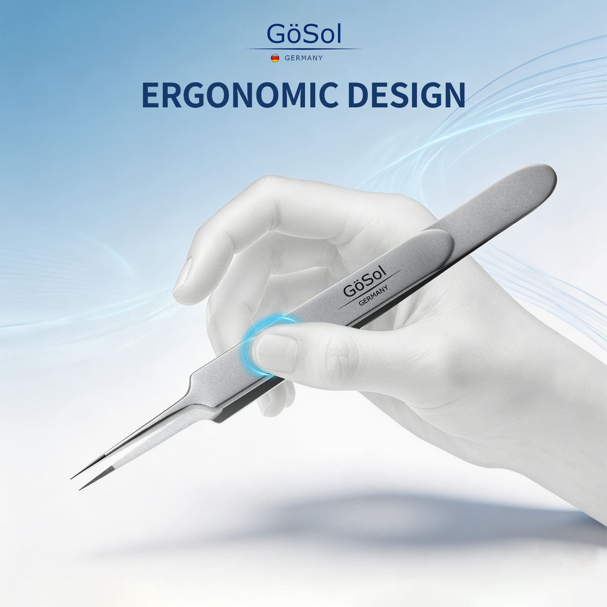 GöSol Pro Blackhead Tweezers – Needle Point Tip for Nose & Face, Comedone & Ingrown Hair Removal, Storage Box