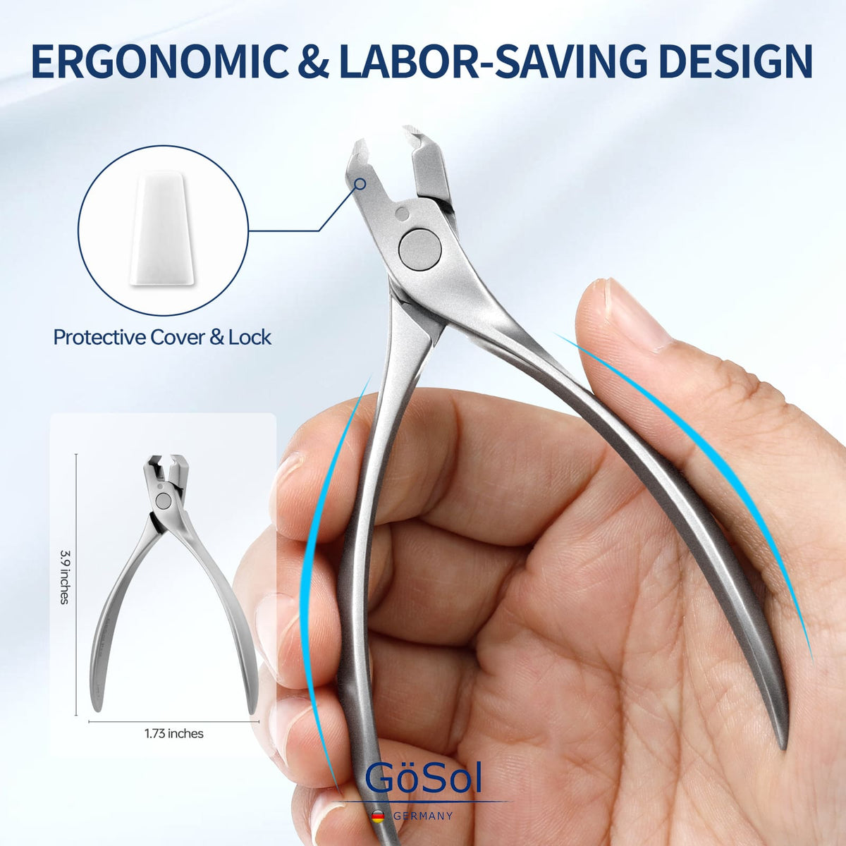 GöSol Pro Professional Heavy-Duty Nail Clipper – Large Opening for Thick, Hard Nails